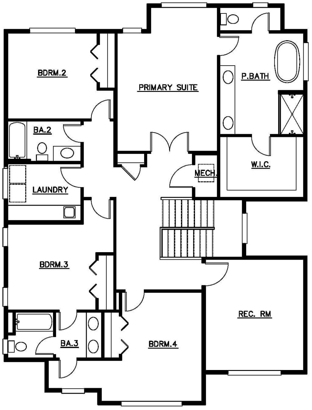Upper Floor Plan floorplan for the Chelan - Lot 4 home