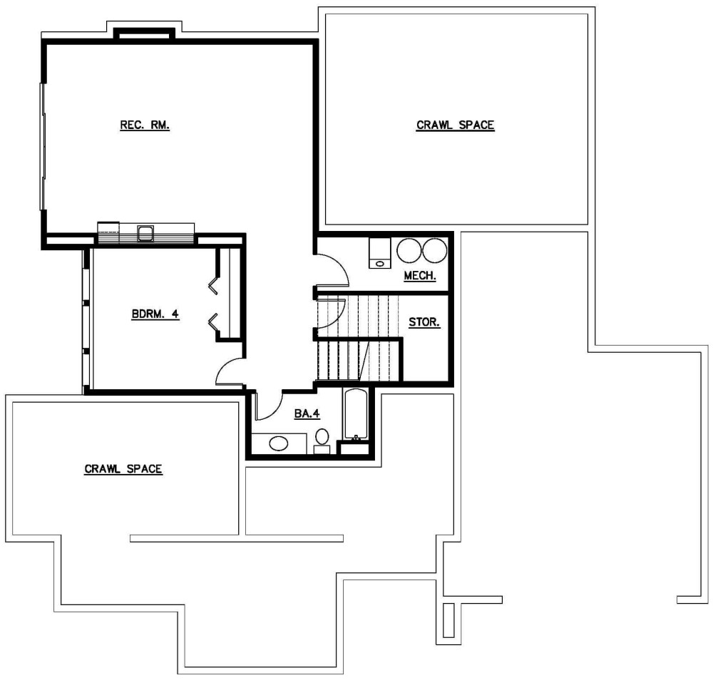 Basement floorplan for the Rainier - Lot 18 home
