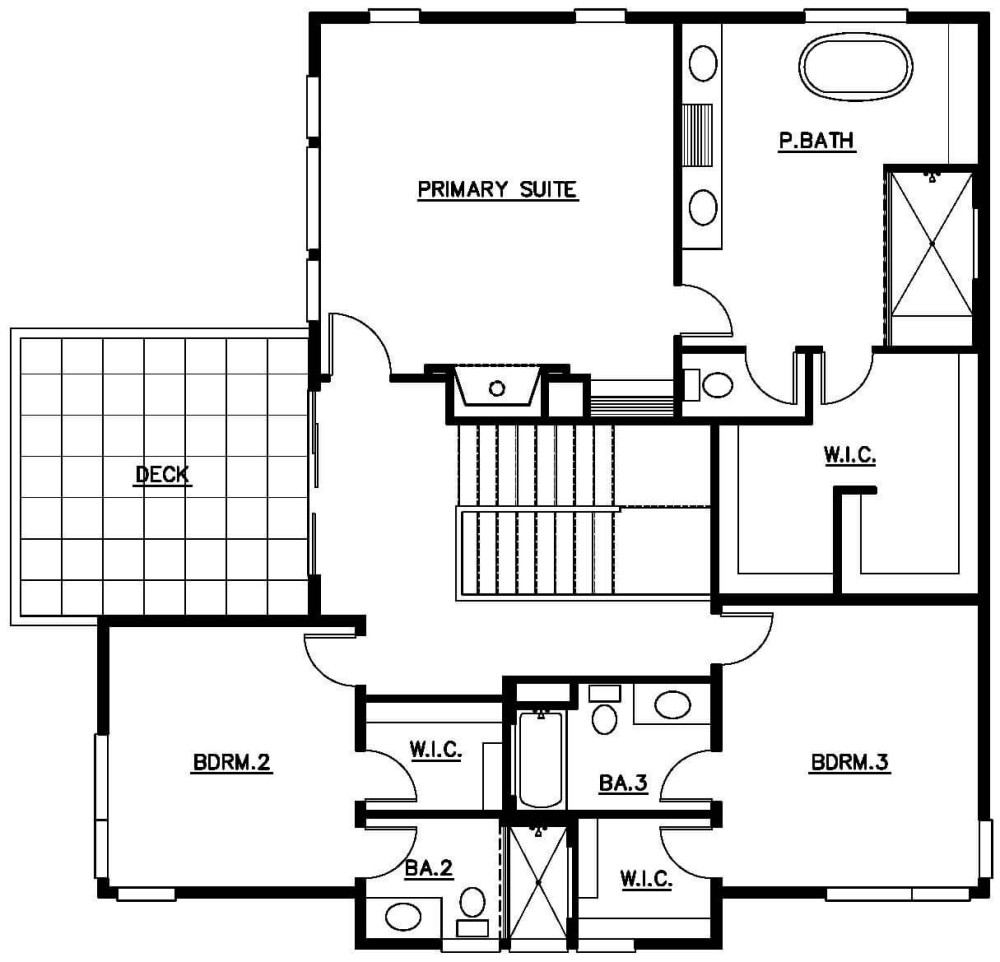 Upper Floor Plan floorplan for the Rainier - Model Home home