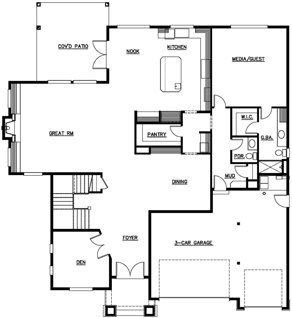 Main Floor Plan floorplan for the Moyra - Lot 4 home