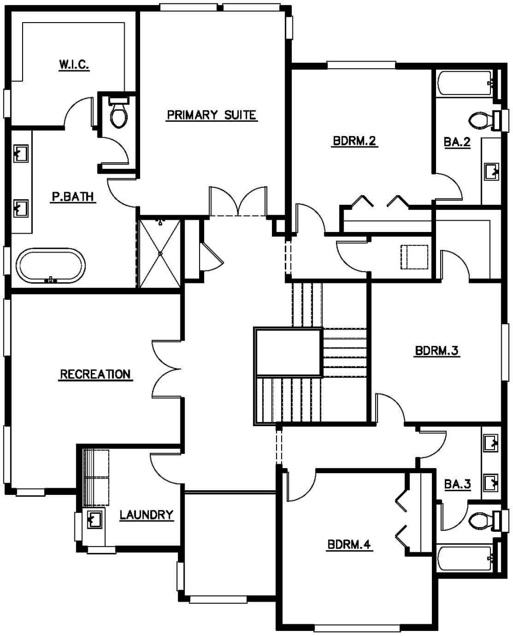 Upper Floor floorplan for the Eveleigh - Lot 7 home
