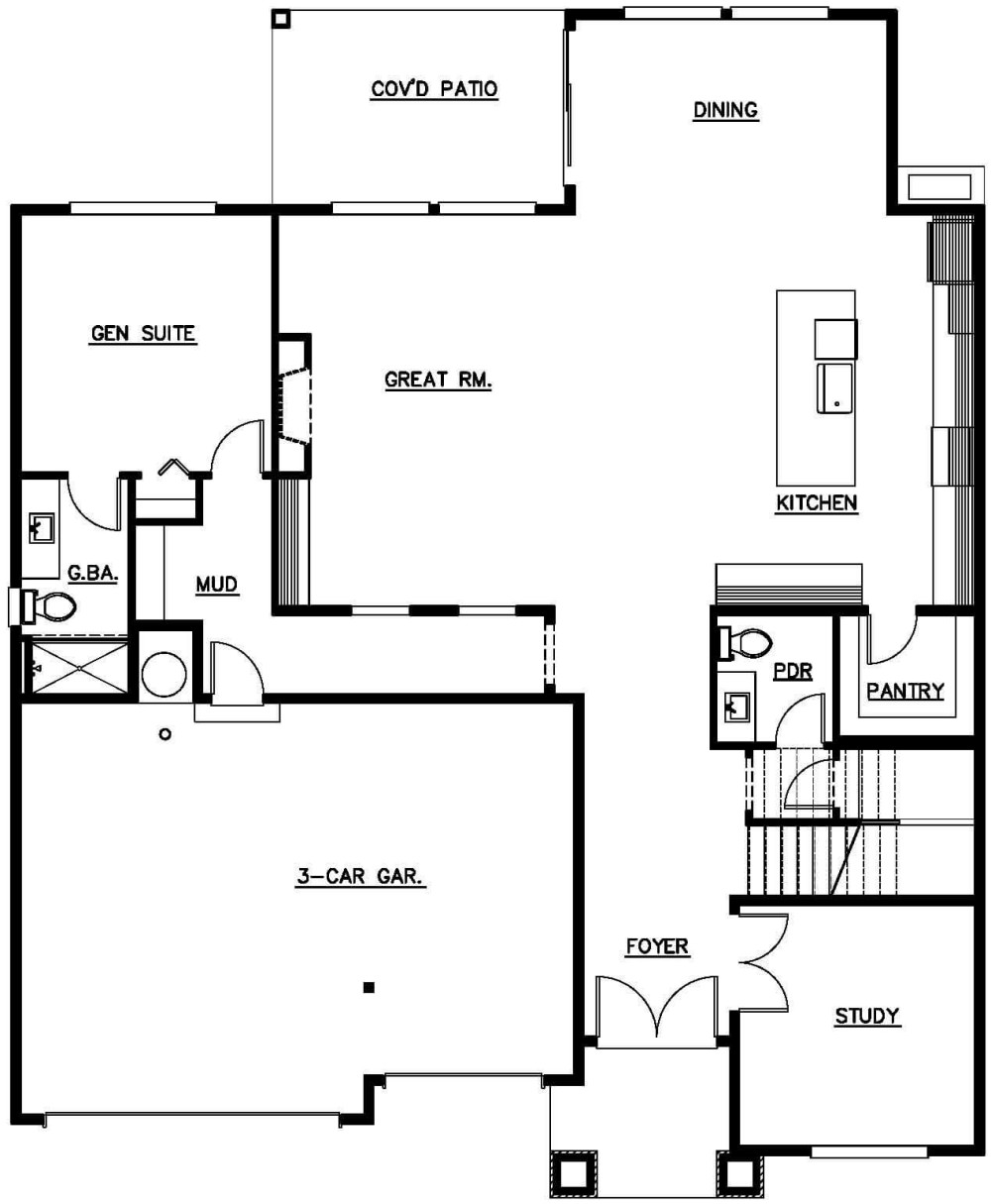 Main Floor Plan floorplan for the Pendrell - Lot 3 home