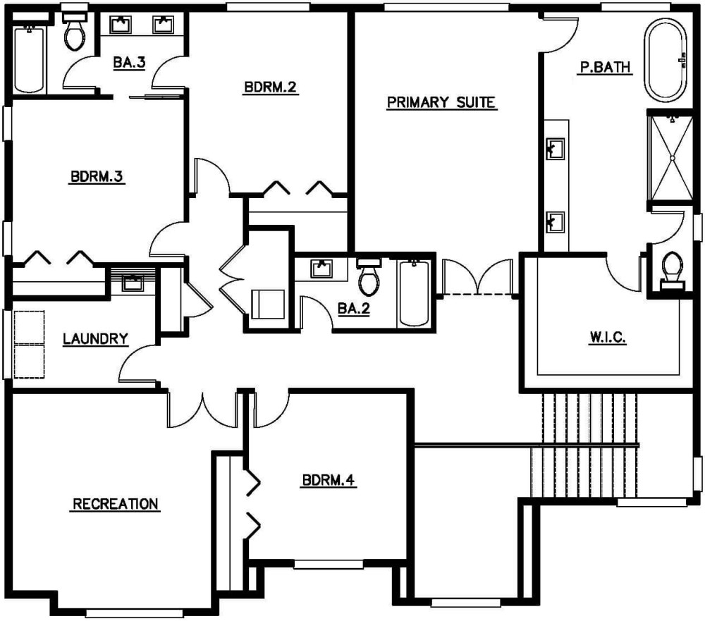 Upper Floor Plan floorplan for the Pendrell - Lot 3 home