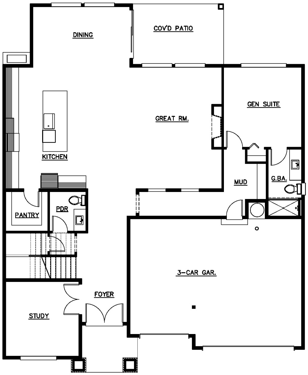 Main Floor Plan floorplan for the Pendrell - Model Home home