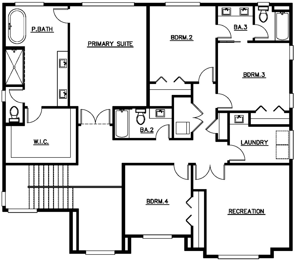 Upper Floor Plan floorplan for the Pendrell - Model Home home