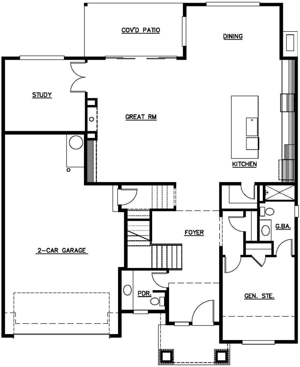 Main Floor Plan floorplan for the Milford - Lot 5 home