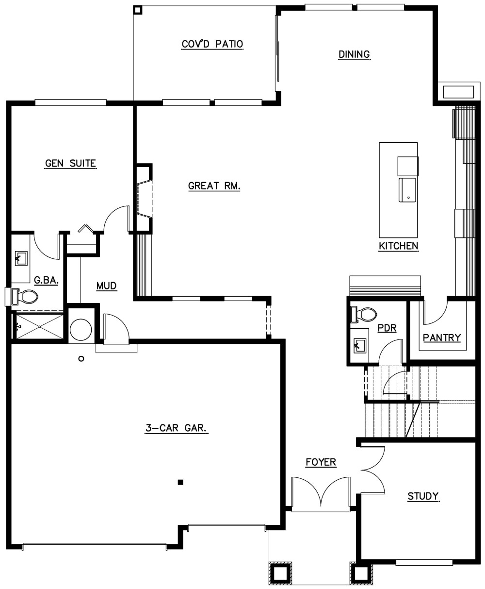 Main Floor Plan floorplan for the Pendrell - Lot 10 home