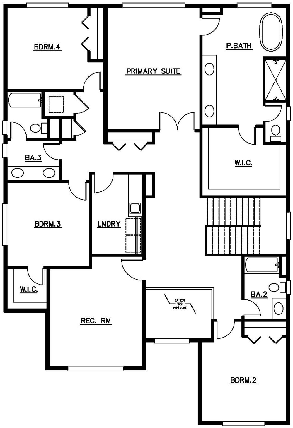 Upper Floor Plan floorplan for the Shearwater - Lot 9 home