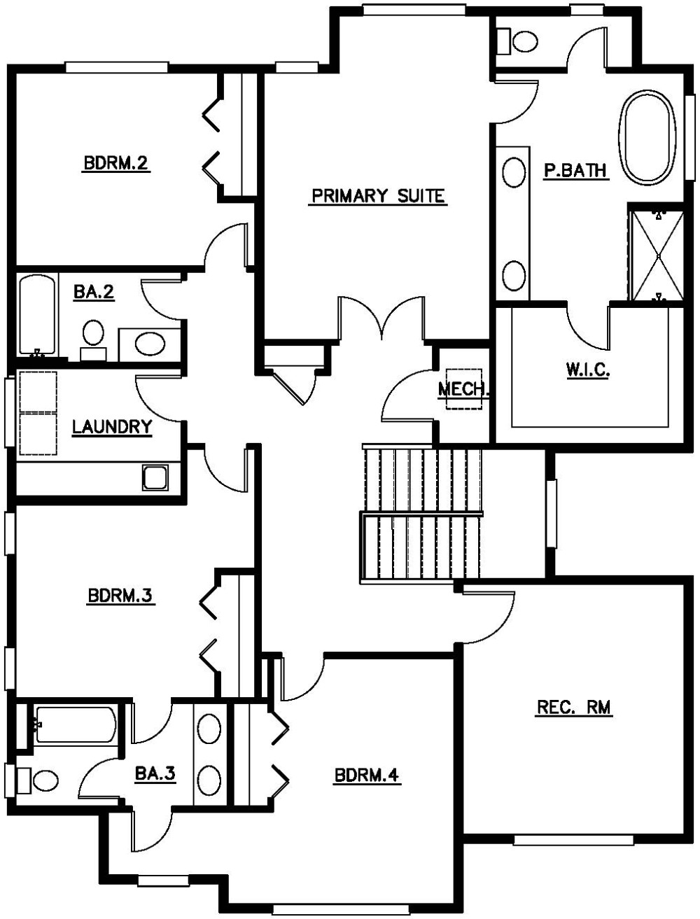 Upper Floor Plan floorplan for the Chelan - Lot 11 home
