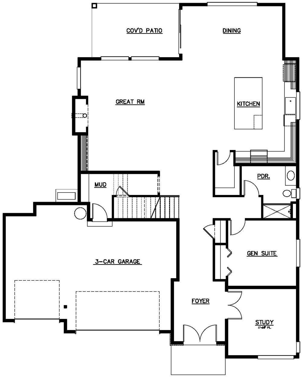 Main Floor Plan floorplan for the Carrington - Lot 2 home