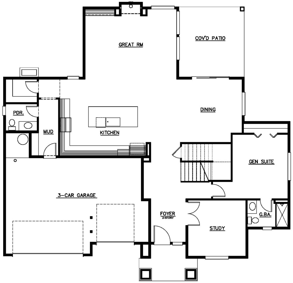 Main Floor Plan floorplan for the Seville III - Lot 13 home
