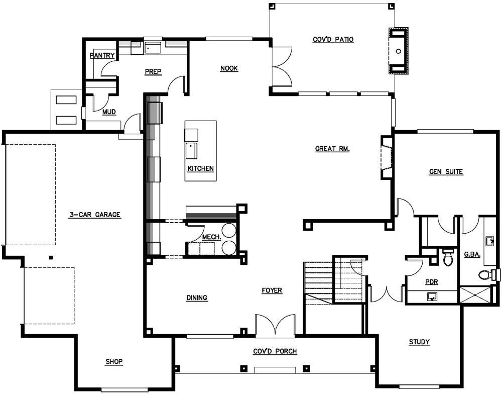 Main Floor Plan floorplan for the Fraser - Lot 4 home