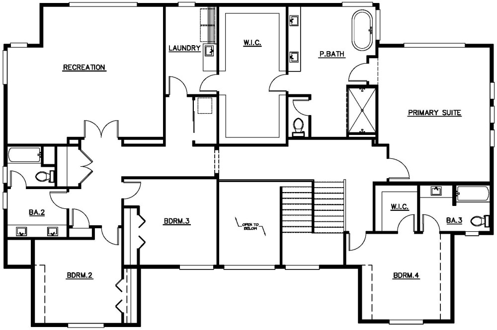 Upper Floor Plan floorplan for the Fraser - Lot 4 home