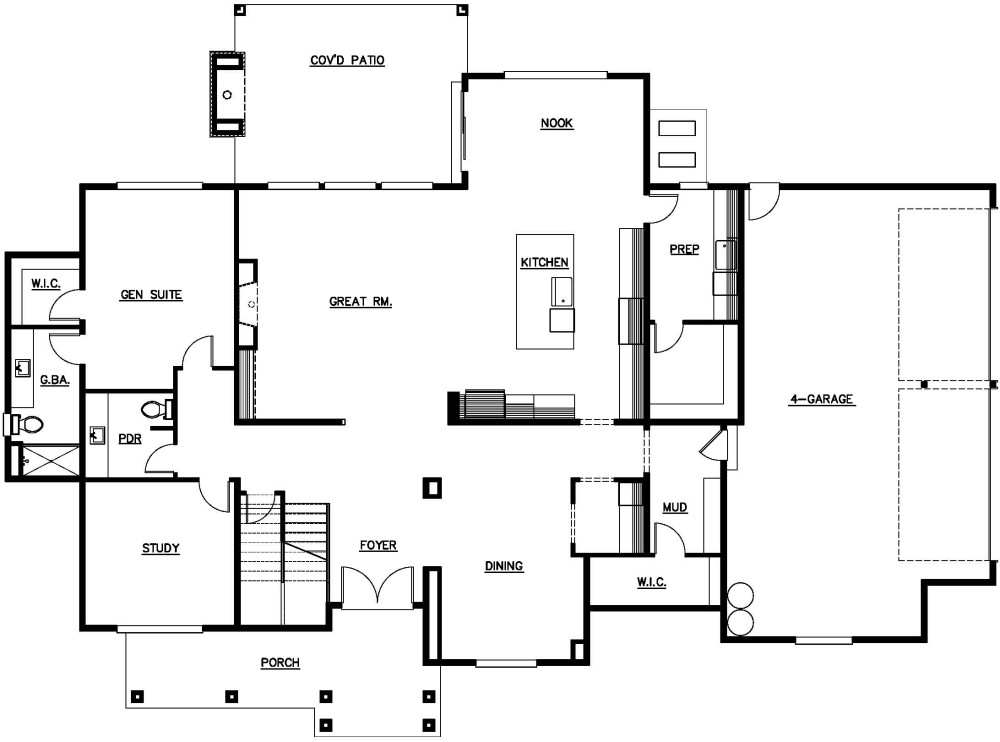Main Floor Plan floorplan for the Snoqualmie - Lot 8 home