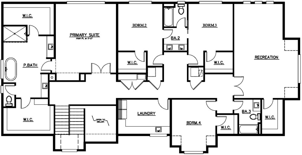 Upper Floor Plan floorplan for the Snoqualmie - Lot 8 home