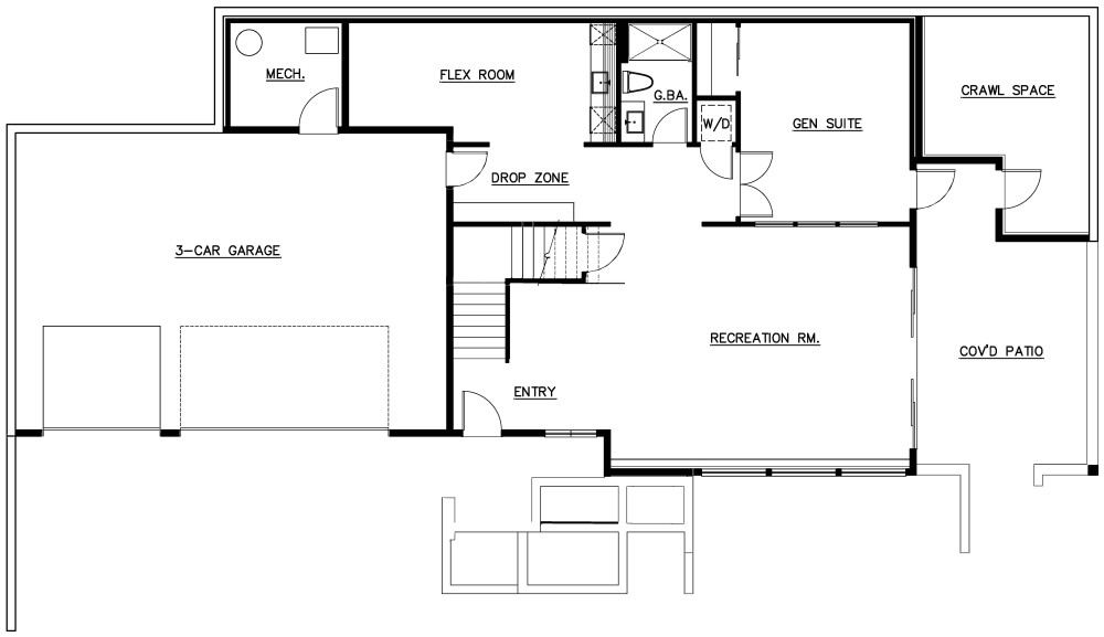Basement Floor Plan floorplan for the Westview - Lot 20 home