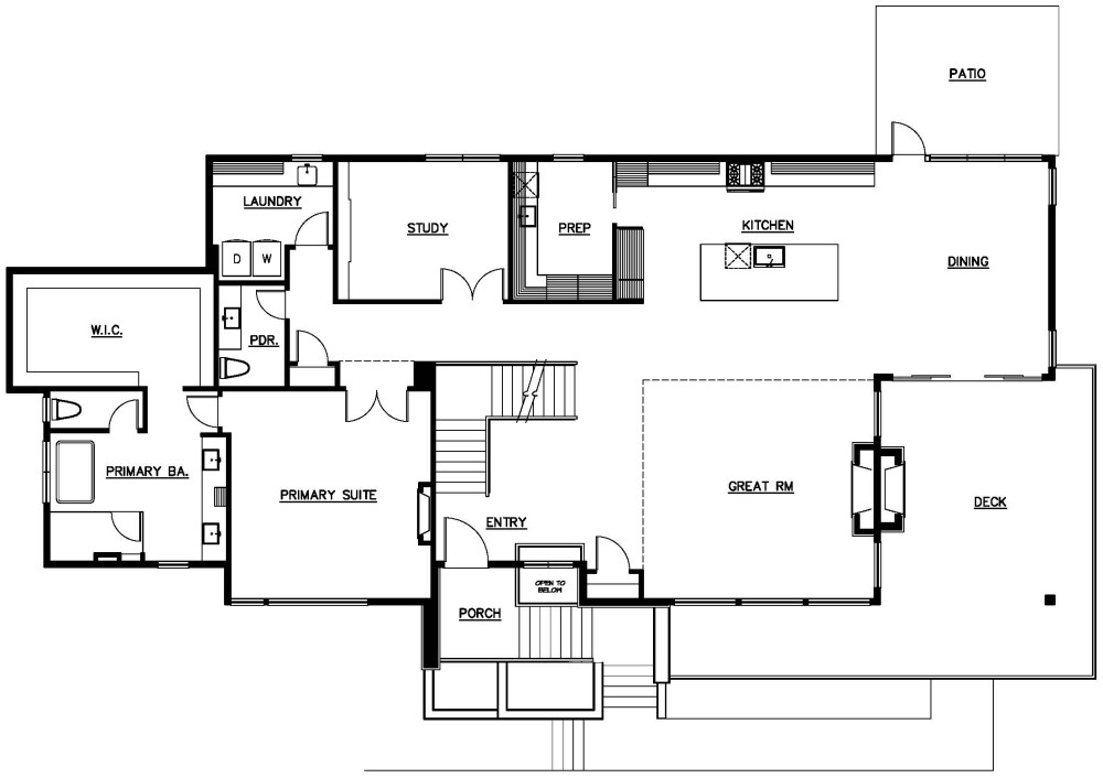 Main Floor Plan floorplan for the Westview - Lot 20 home