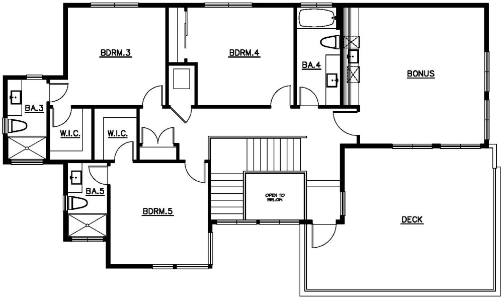Upper Floor Plan floorplan for the Westview - Lot 20 home