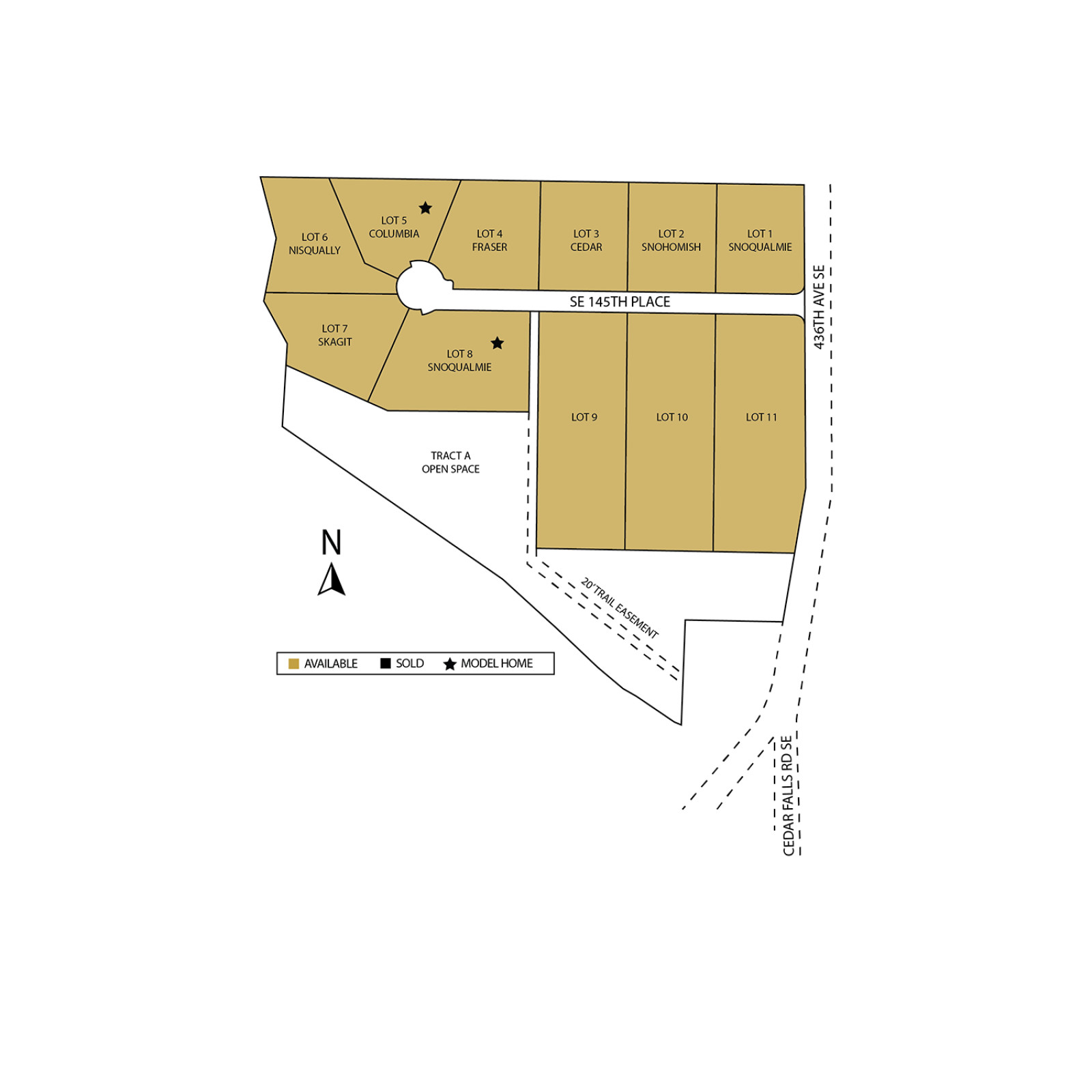 Plot map for the Three Rivers community