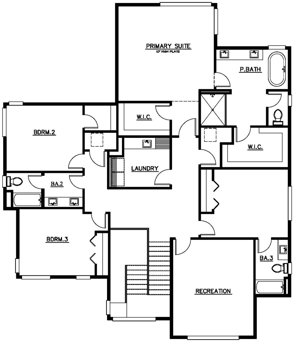 Upper Floor Plan floorplan for the Chateau - Model Home home