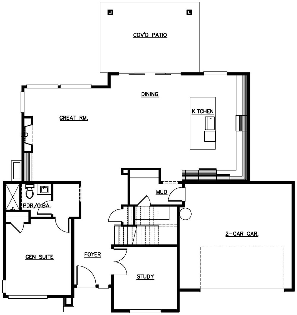 Main Floor Plan floorplan for the Vineyard - Lot 2 home