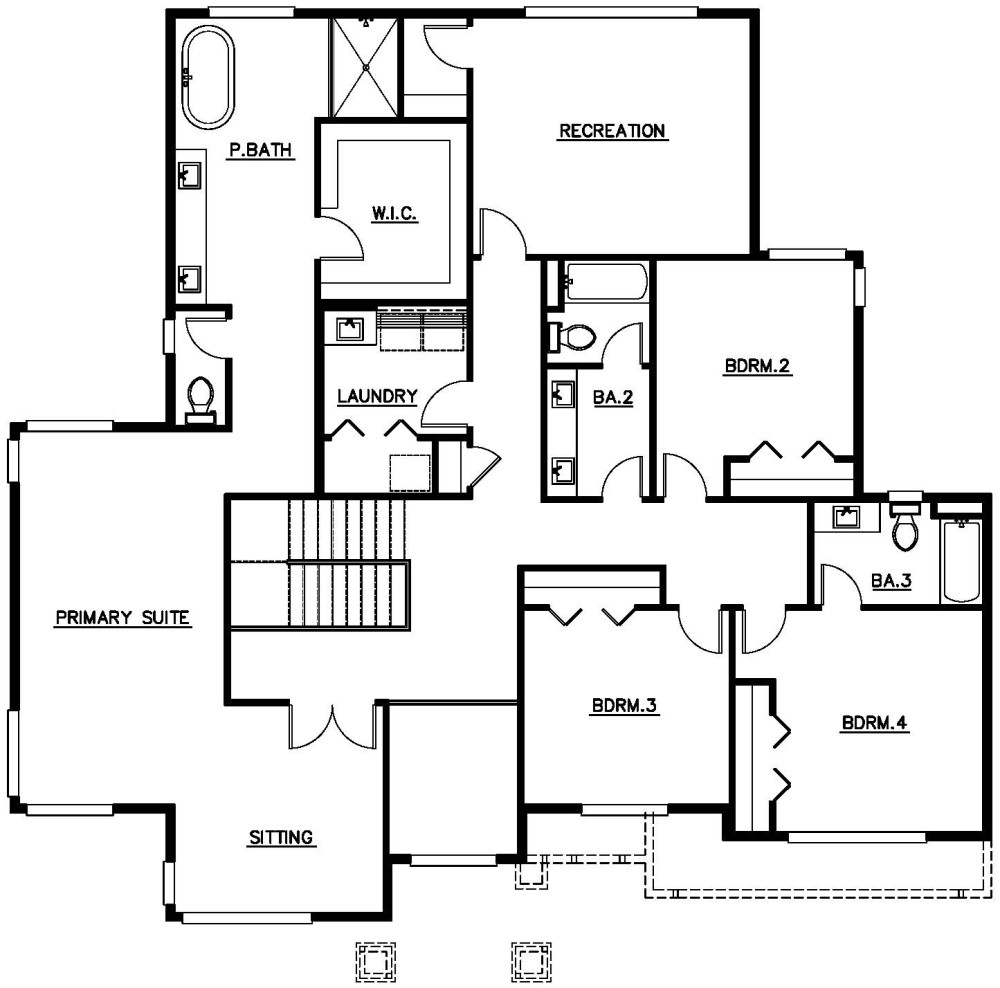 Upper Floor Plan floorplan for the Reserve I - Lot 3 home