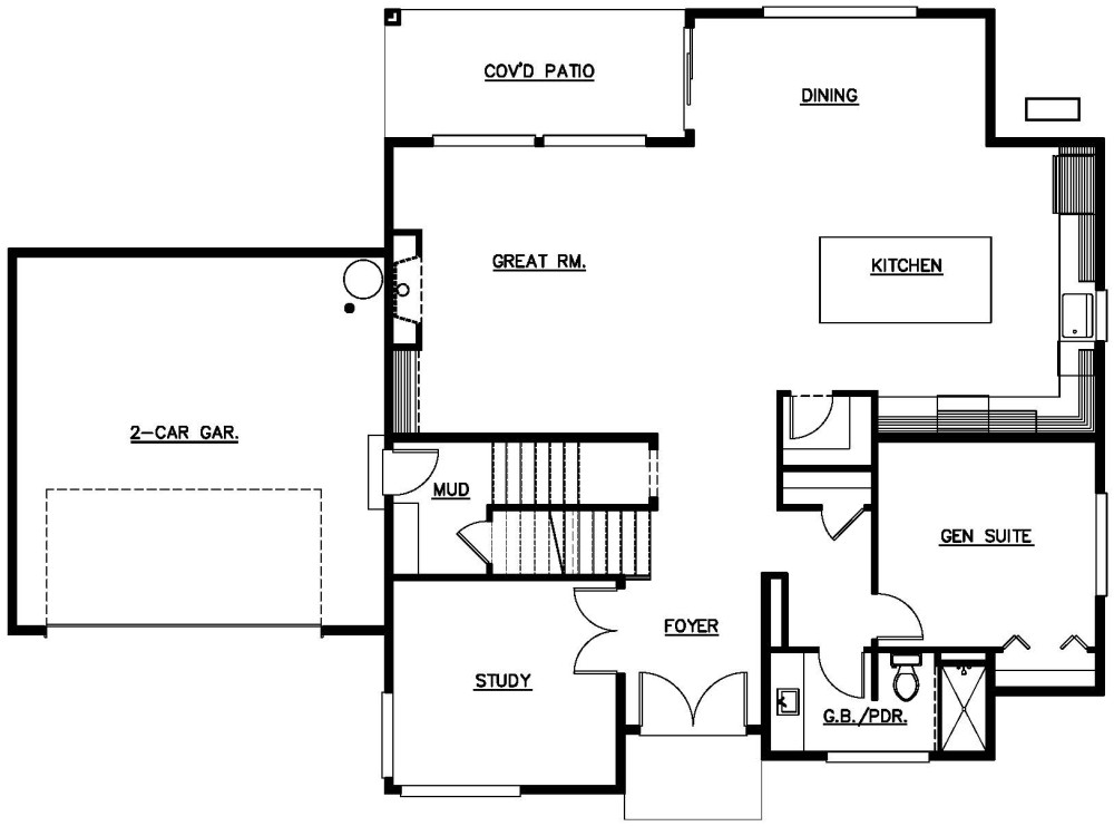 Main Floor Plan floorplan for the Provence - Lot 6 home