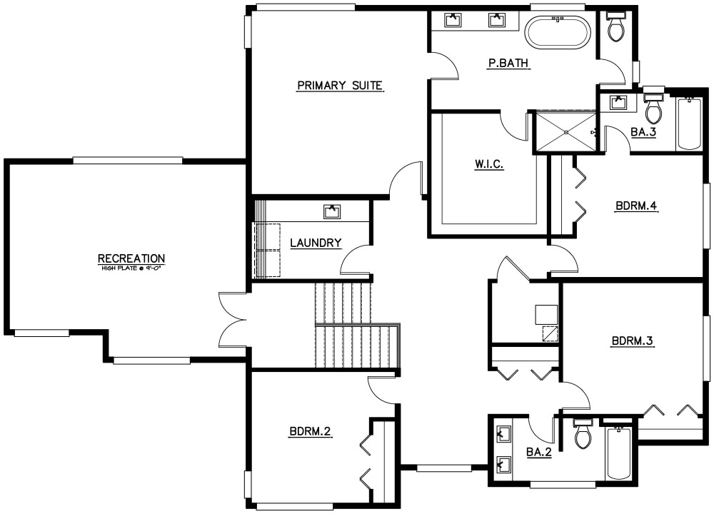 Upper Floor Plan floorplan for the Provence - Lot 6 home