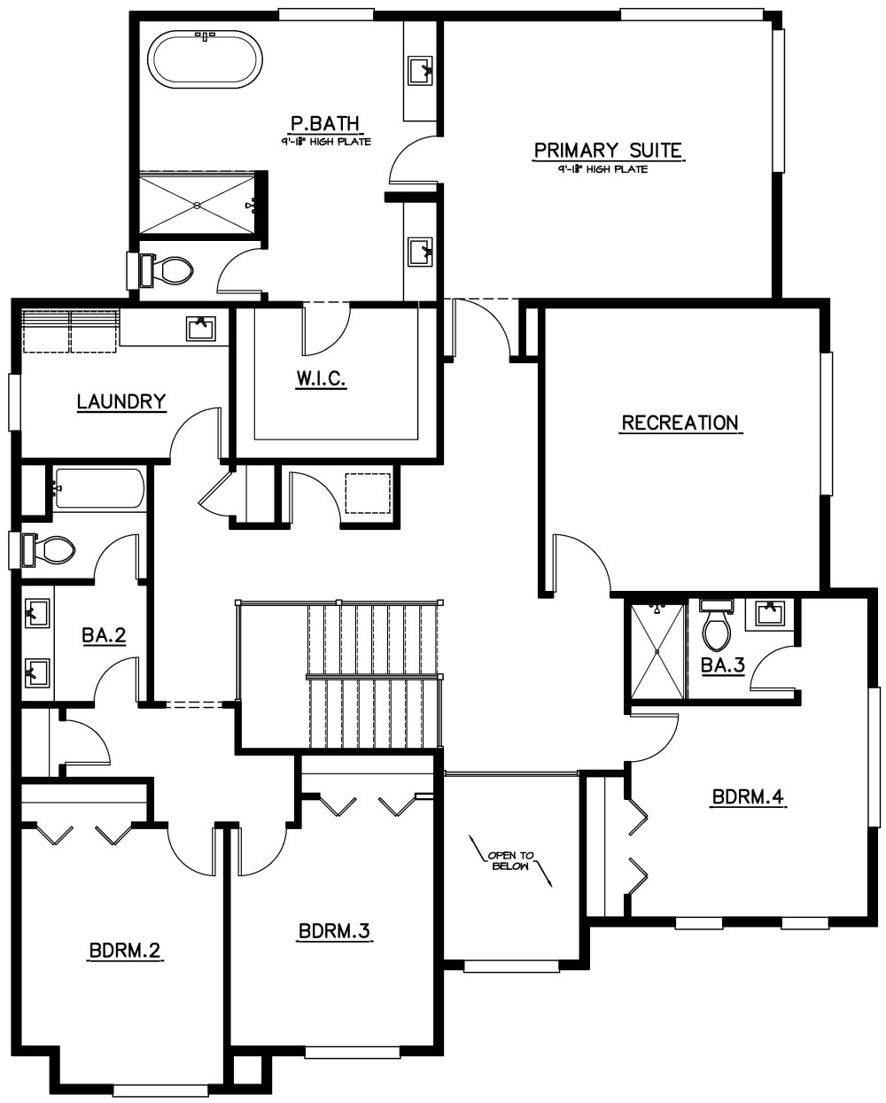 Upper Floor Plan floorplan for the Vintage - Lot 16 home