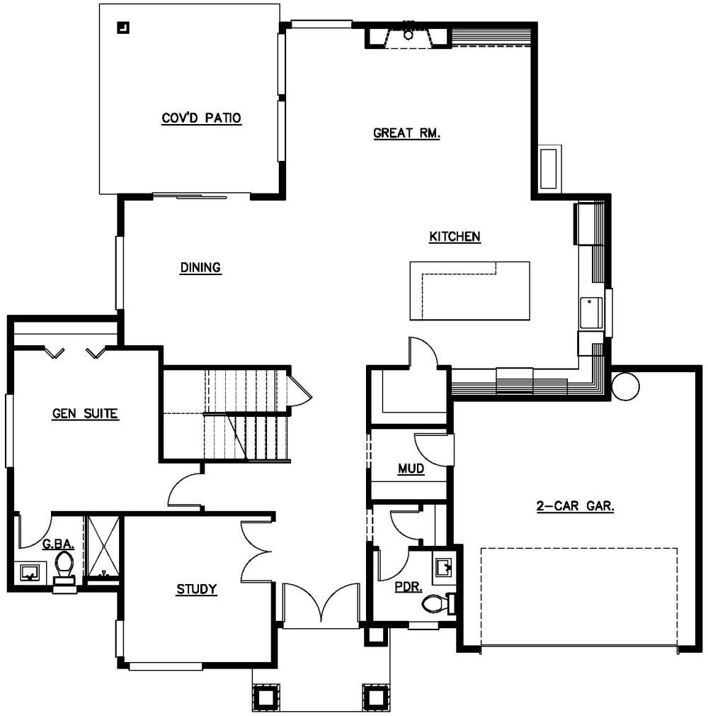 Main Floor Plan floorplan for the Reserve I - Lot 3 home