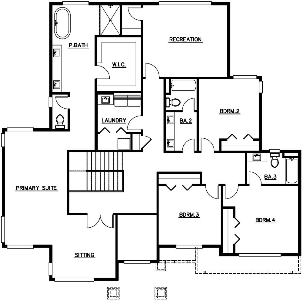 Upper Floor Plan floorplan for the Reserve I - Lot 3 home