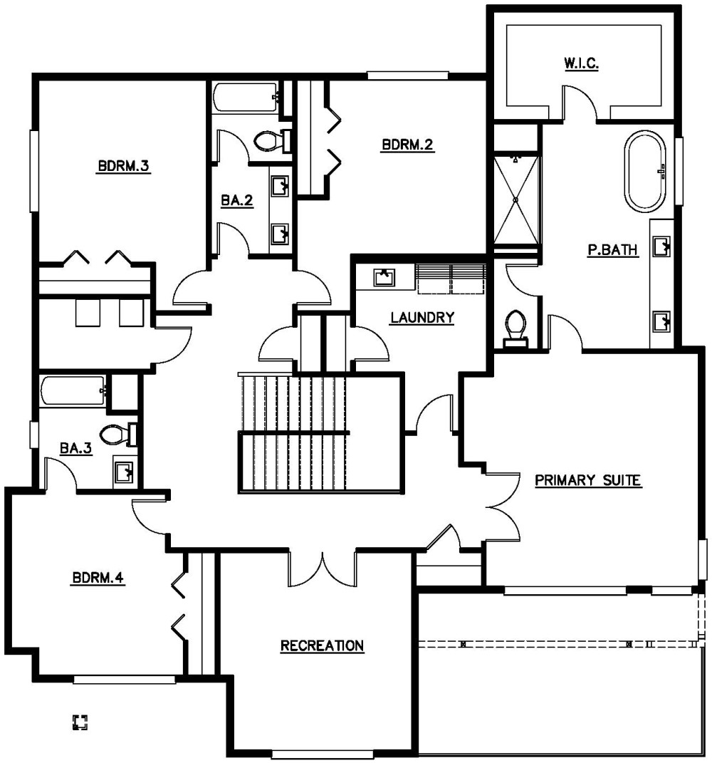 Upper Floor Plan floorplan for the Woodridge - Lot 7 home