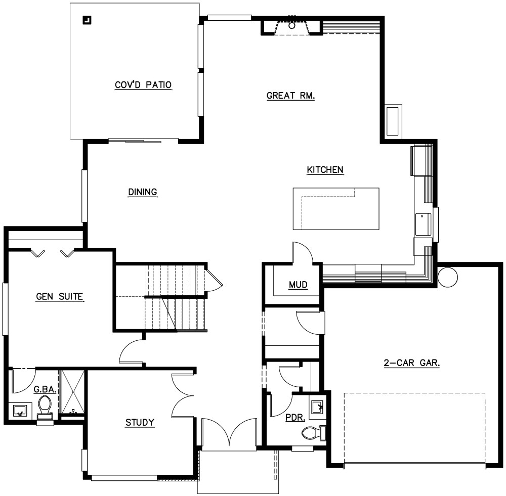 Main Floor Plan floorplan for the Reserve II - Lot 4 home