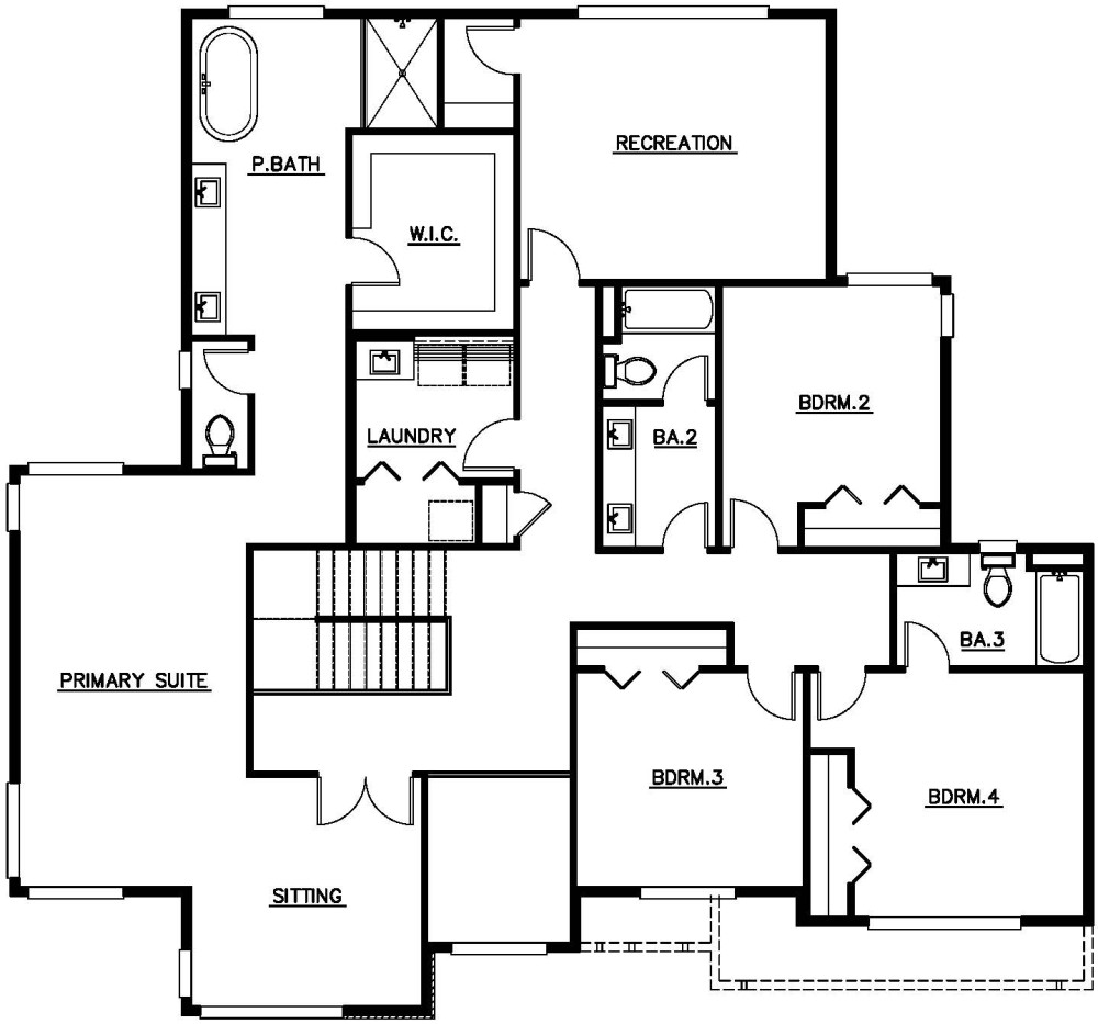 Upper Floor Plan floorplan for the Reserve II - Lot 4 home