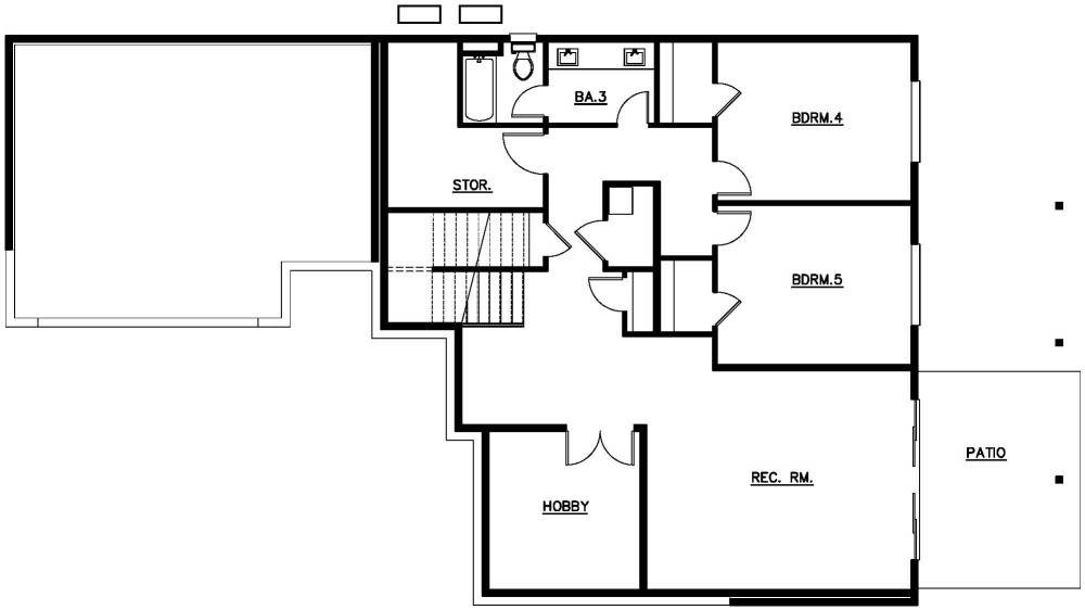 Basement floorplan for the Piedmont - Lot 13 home