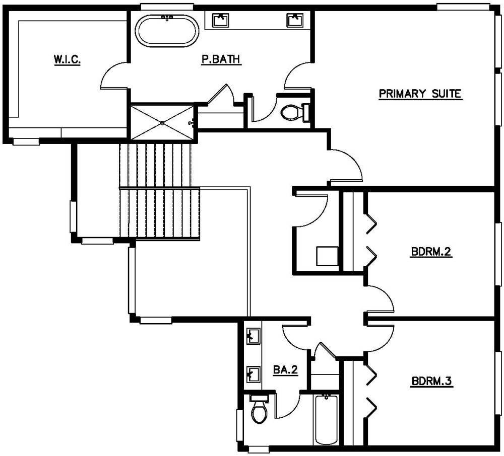 Upper Floor Plan floorplan for the Piedmont - Lot 13 home