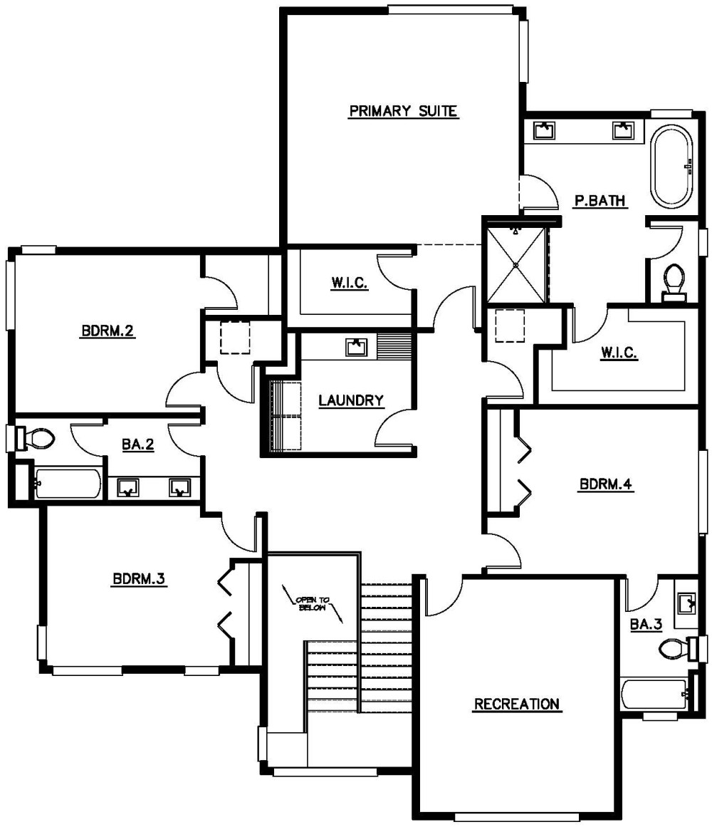 Upper Floor Plan floorplan for the Chateau - Lot 9 home