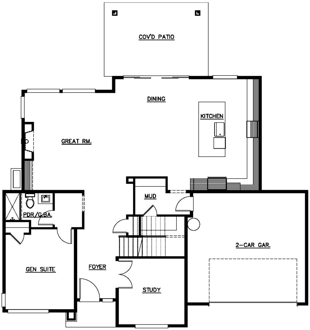 Main Floor Plan floorplan for the Vineyard - Lot 5 home