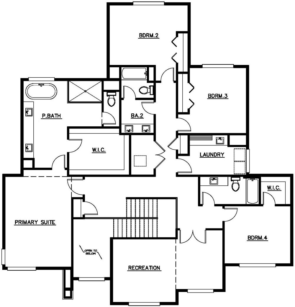 Upper Floor Plan floorplan for the Vineyard - Lot 5 home