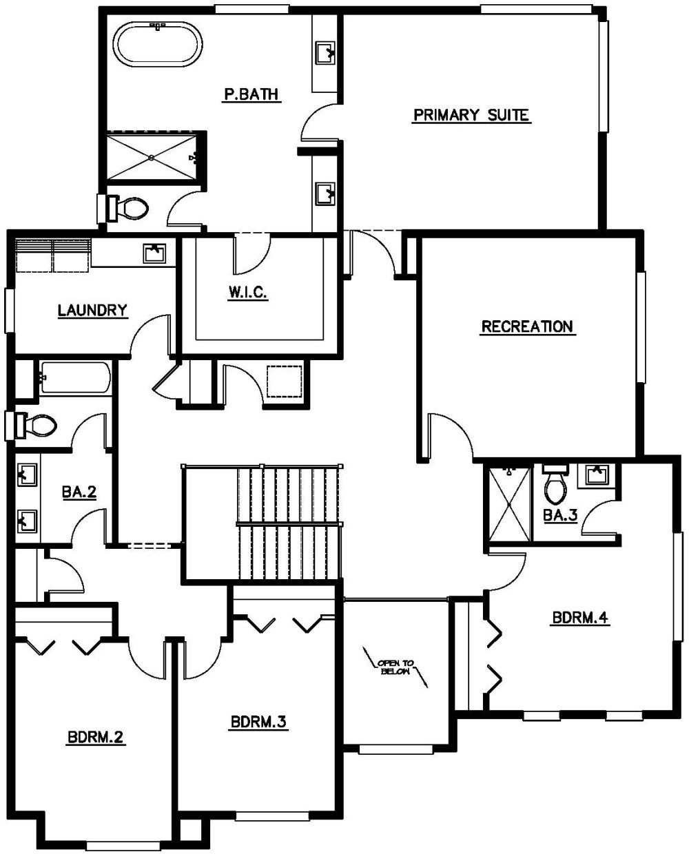 Upper Floor Plan floorplan for the Vintage - Lot 16 home