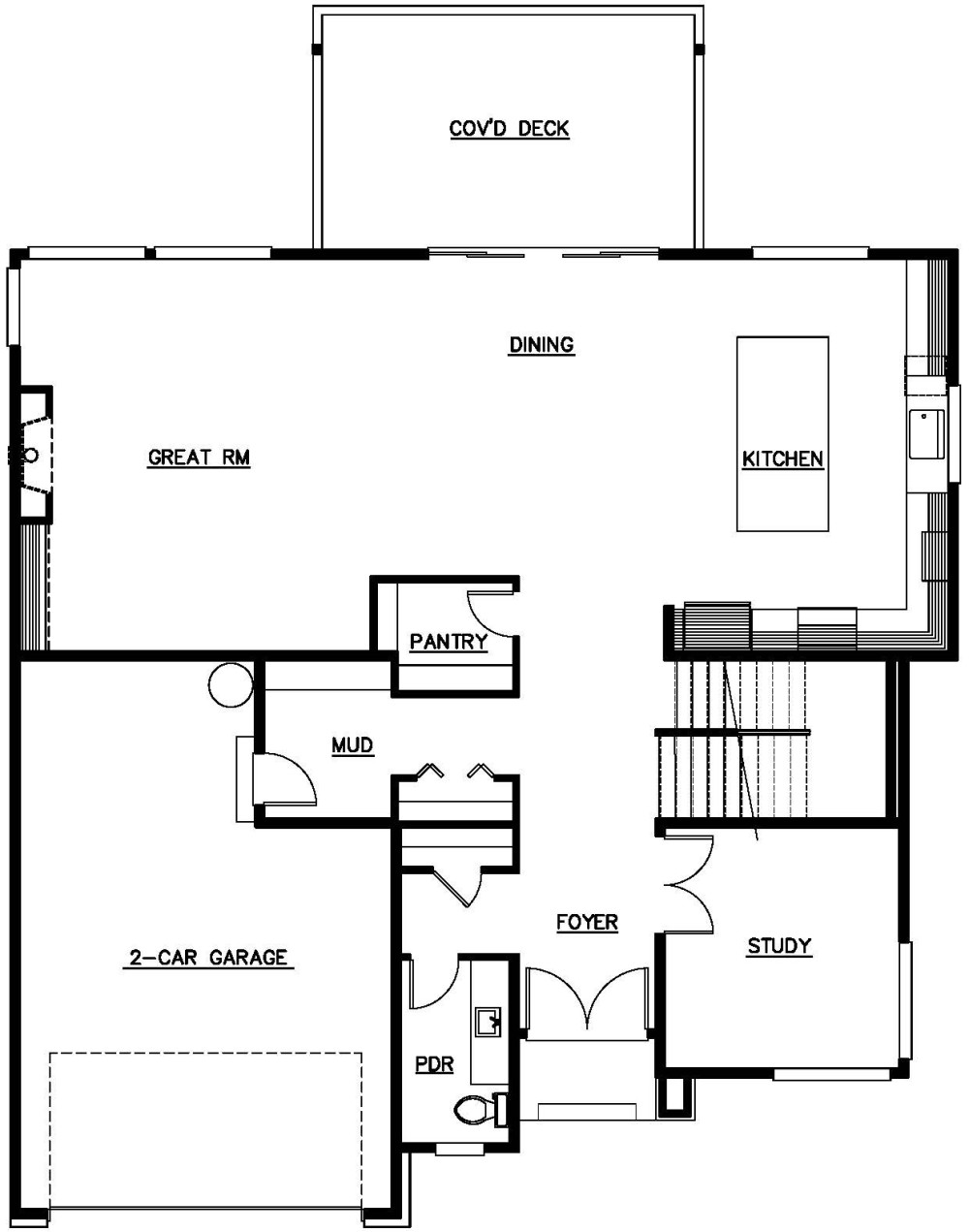 Main Floor Plan floorplan for the Cascade - Lot 15 home