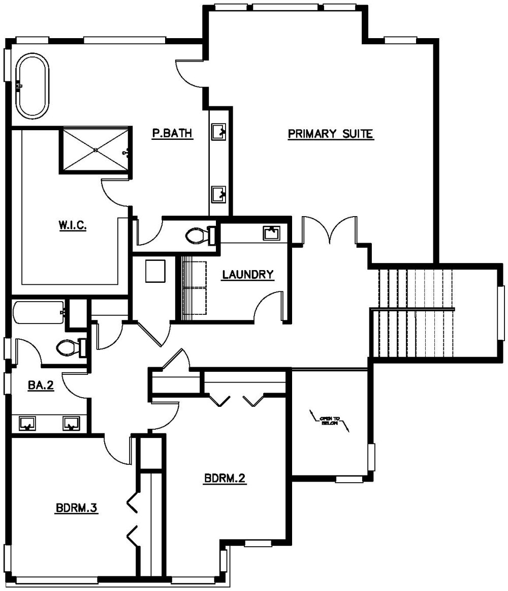 Upper Floor Plan floorplan for the Cascade - Lot 15 home