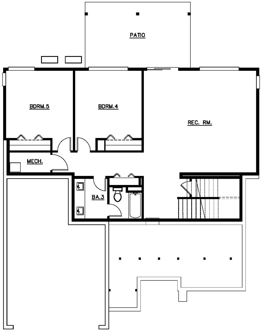 Basement floorplan for the Cascade - Lot 15 home
