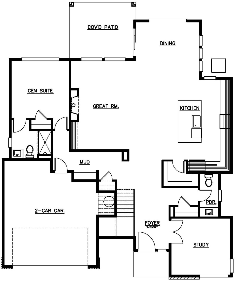 Main Floor Plan floorplan for the Estate II - Lot 11 home