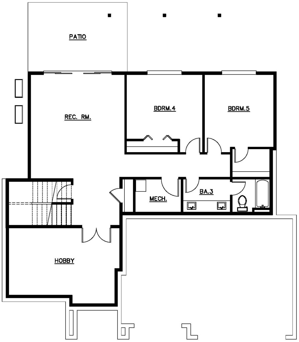 Basement floorplan for the Sonoma - Lot 14 home