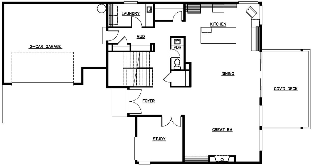 Main Floor Plan floorplan for the Piedmont - Lot 13 home