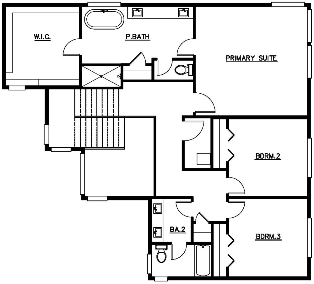 Upper Floor Plan floorplan for the Piedmont - Lot 13 home