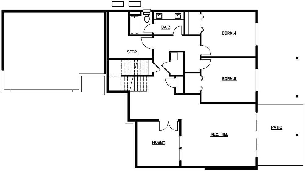 Basement floorplan for the Piedmont - Lot 13 home
