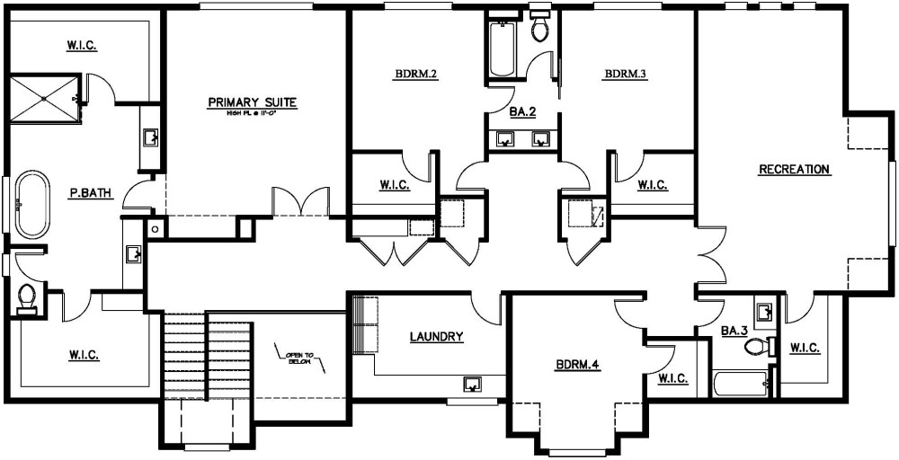 Upper Floor Plan floorplan for the Snoqualmie - Lot 1 home