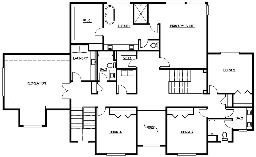 Upper Floor Plan floorplan for the Snohomish - Lot 2 home